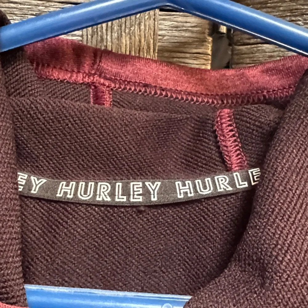 Hurley Men's Burgundy and Charcoal Hoodie